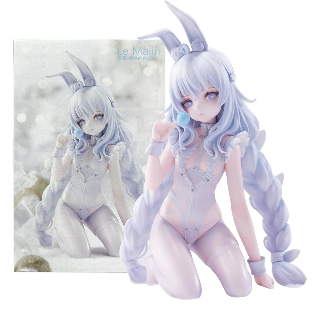 Azur Lane Le Malin Lazy White Rabbit Figure | 20CM Kneeling Dress-Up Collectible
