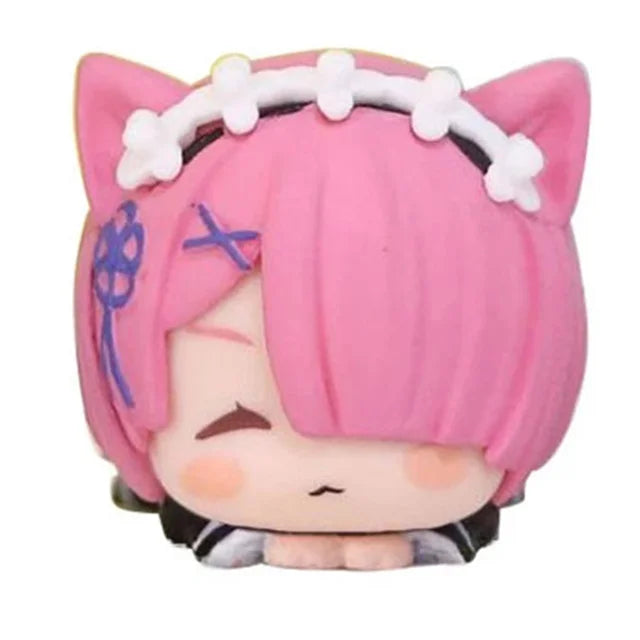 Re:Zero Rem, Emilia & Ram Cat Ears Lying Figure | 4CM Kawaii Mini Collectible Set
