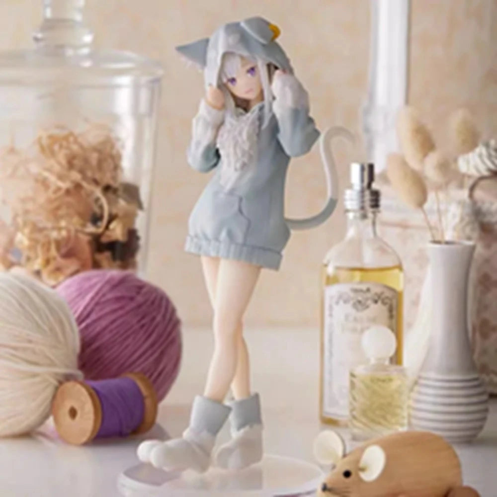 Re:Zero Rem, Ram, Emilia & Puck Figure Set | 22CM Isekai Seikatsu Collectible