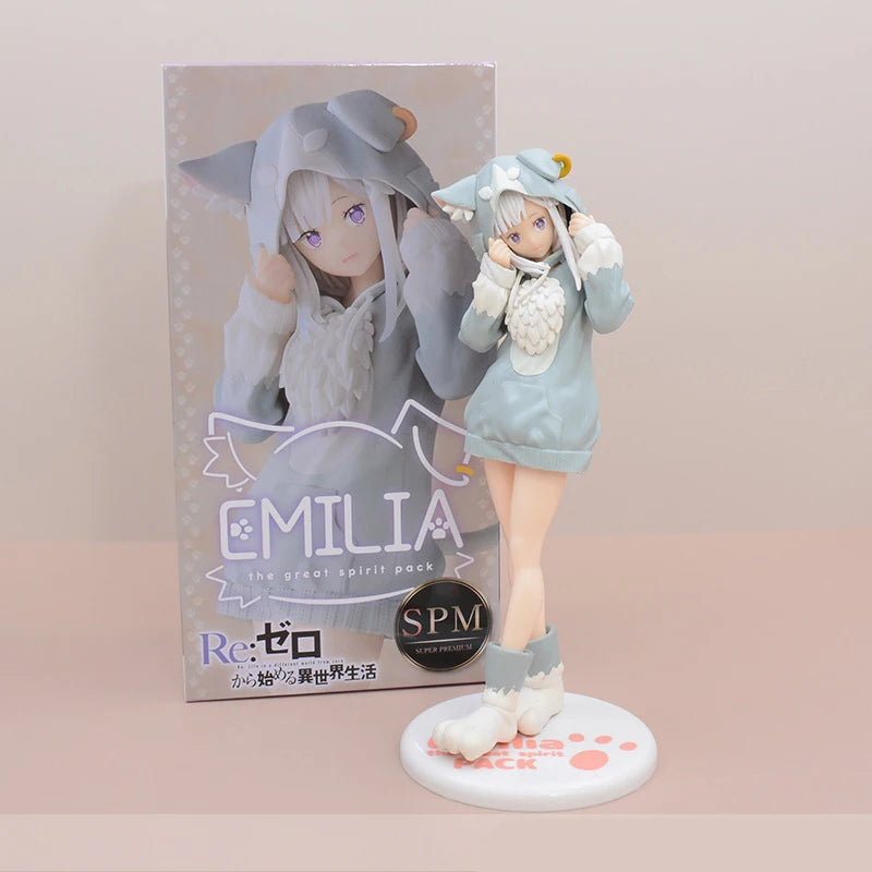 Re:Zero Rem, Ram, Emilia & Puck Figure Set | 22CM Isekai Seikatsu Collectible