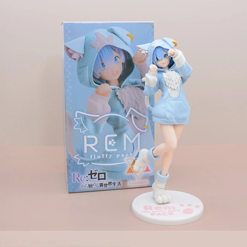 Re:Zero Rem, Ram, Emilia & Puck Figure Set | 22CM Isekai Seikatsu Collectible