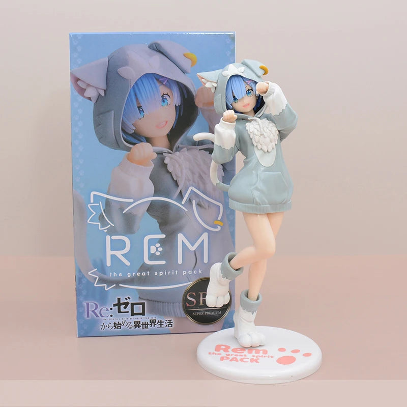 Re:Zero Rem, Ram, Emilia & Puck Figure Set | 22CM Isekai Seikatsu Collectible