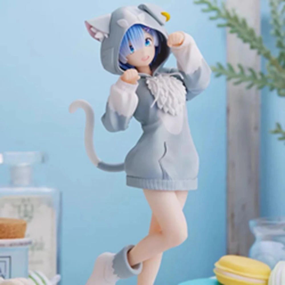 Re:Zero Rem, Ram, Emilia & Puck Figure Set | 22CM Isekai Seikatsu Collectible