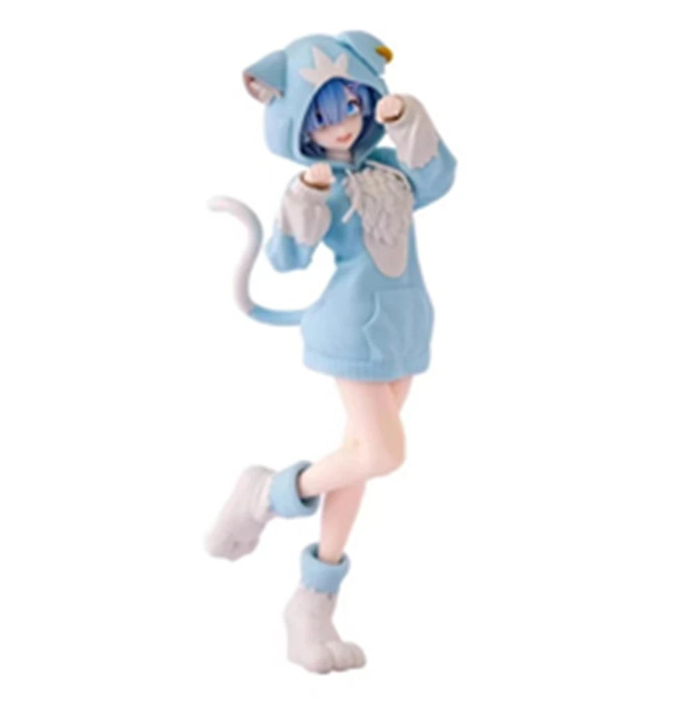 Re:Zero Rem, Ram, Emilia & Puck Figure Set | 22CM Isekai Seikatsu Collectible