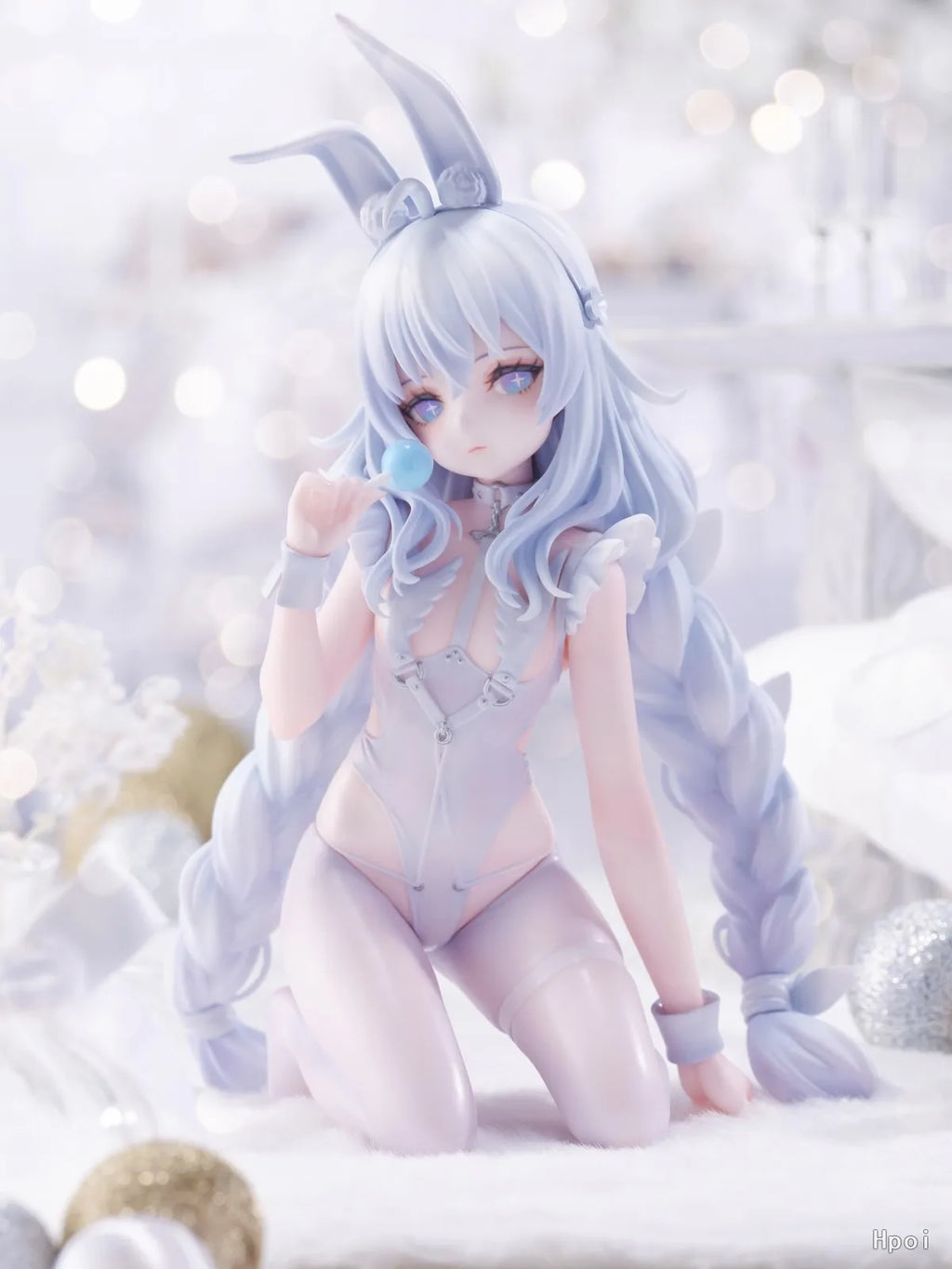 Azur Lane Le Malin Lazy White Rabbit Figure | 20CM Kneeling Dress-Up Collectible