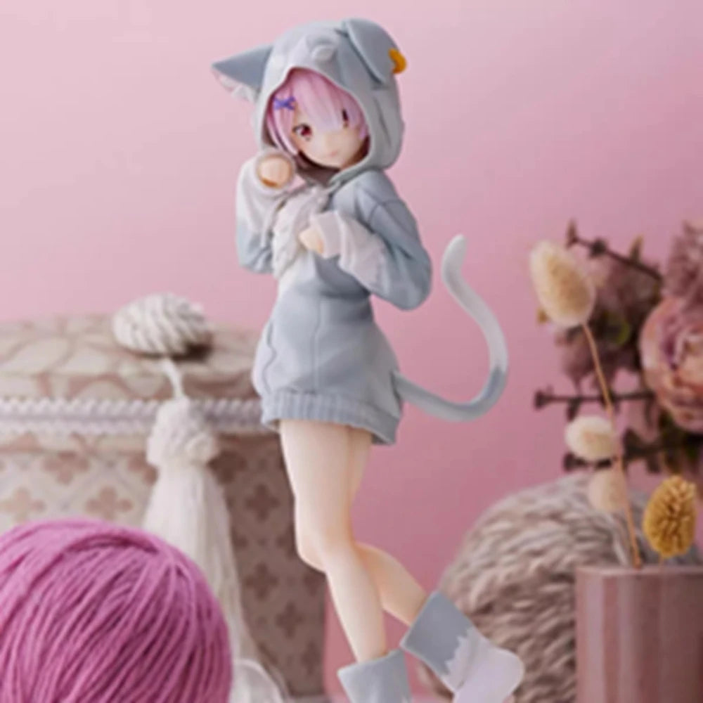 Re:Zero Rem, Ram, Emilia & Puck Figure Set | 22CM Isekai Seikatsu Collectible