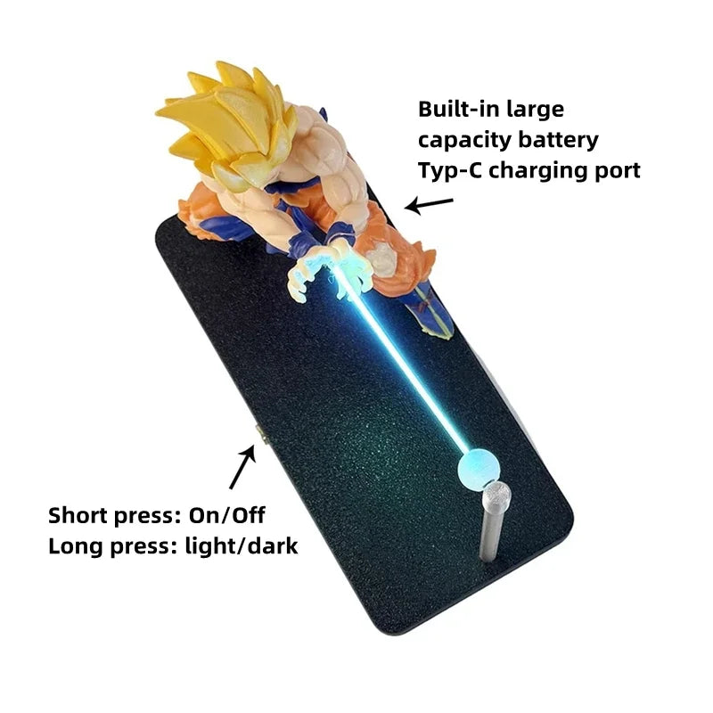 Son Goku Anime Night Lamp Figure – Dragon Ball | 15cm Glowing PVC Desk Light